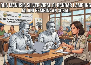 Dua Manusia Silver Viral di Bandar Lampung Jalani Pembinaan Sosial