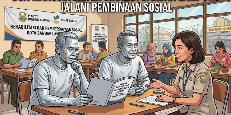 Dua Manusia Silver Viral di Bandar Lampung Jalani Pembinaan Sosial