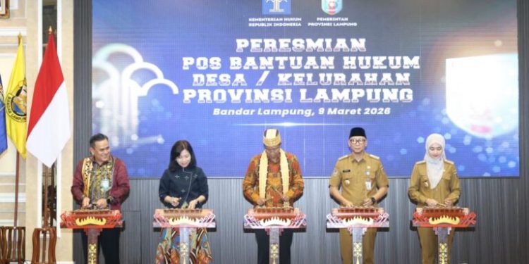 Hadiri Peresmian Posbankum Desa, Unila Siap Kolaborasi