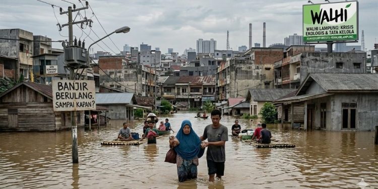 Banjir Berulang di Bandar Lampung, WALHI Soroti Krisis Ekologis dan Tata Kelola