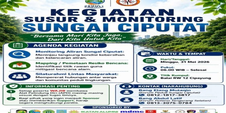 Susur Sungai Ciputat Digelar, Warga dan Relawan Petakan Titik Rawan Banjir