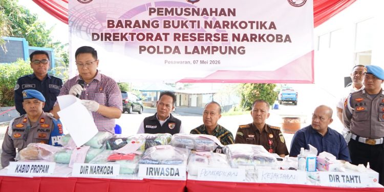 Polda Lampung Musnahkan Narkoba, 216 Ribu Jiwa Disebut Terselamatkan