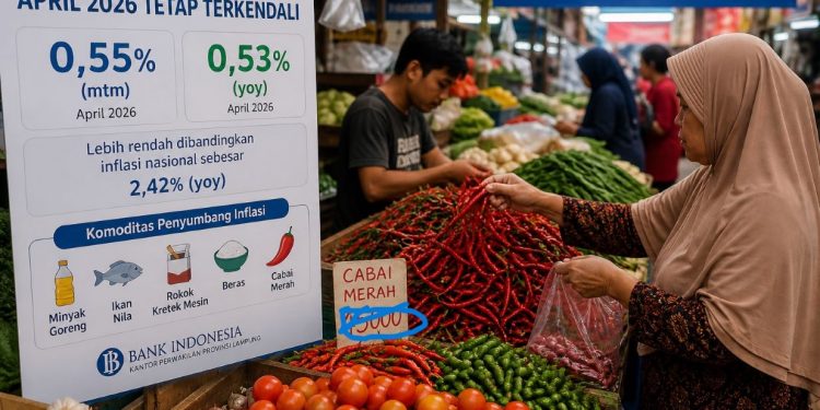 BI: Inflasi Lampung April 2026 Terkendali, Dipicu Kenaikan Harga Pangan
