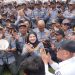 Eva Dwiana Kirim 400 Linmas Bandar Lampung ke Apel Akbar di Palembang
